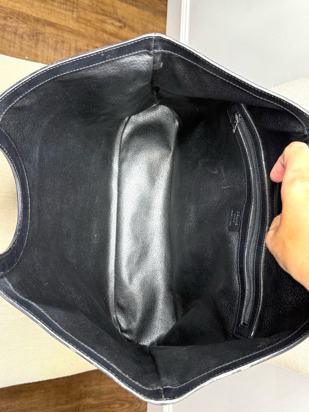 Authentic Celine Macadam monogram coated canvas tote bag black leather - Picture 15 of 16
